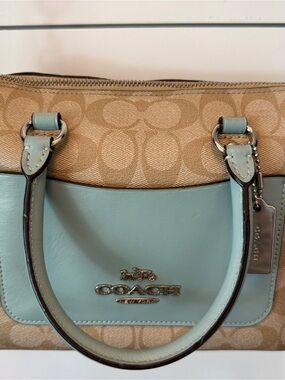 Coach Mini Emma pebbled Leather Satchel Bag and Matching Wallet